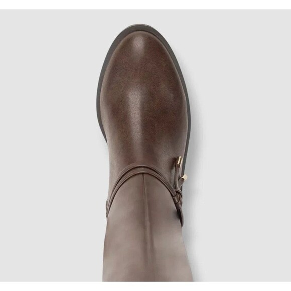 Style & Co. Verrlee Women"s Faux Leather Riding Knee-High Boots, Mocha Smooth 7M - Picture 4 of 5